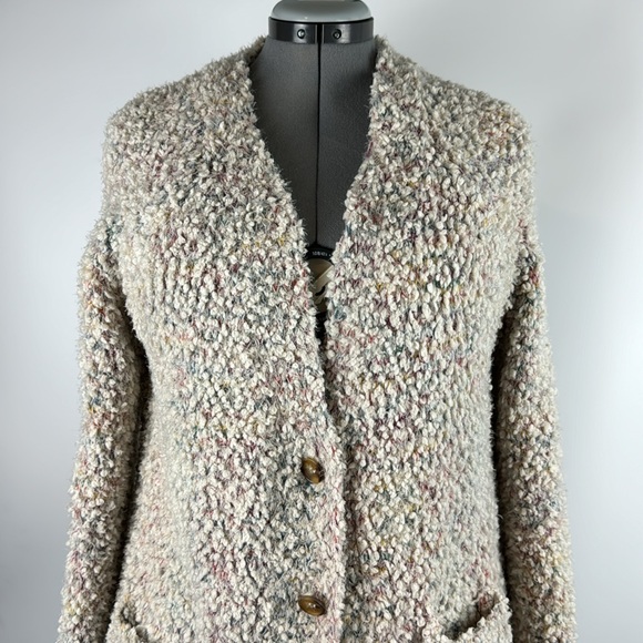 PINK REPUBLIC™️ Women's Size L Variegated Yarn Button Front Cardigan - Picture 3 of 14